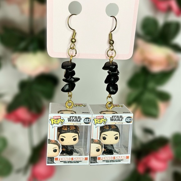 Handmade Jewelry - Star Wars Fennec Shand Upcycled Bitty Funko Handmade Earrings